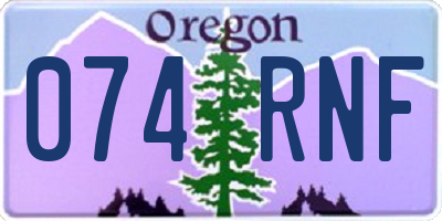 OR license plate 074RNF