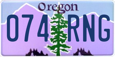 OR license plate 074RNG