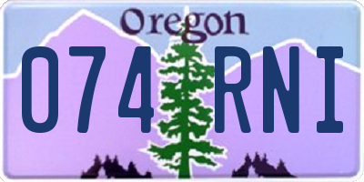 OR license plate 074RNI