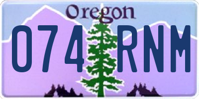 OR license plate 074RNM