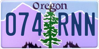 OR license plate 074RNN