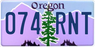 OR license plate 074RNT