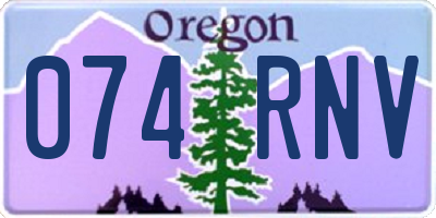 OR license plate 074RNV