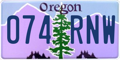 OR license plate 074RNW