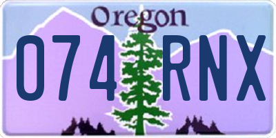 OR license plate 074RNX