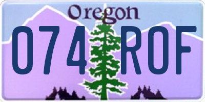 OR license plate 074ROF