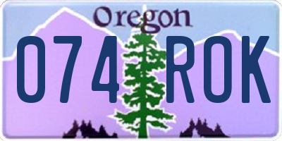 OR license plate 074ROK