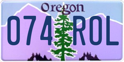 OR license plate 074ROL
