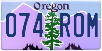 OR license plate 074ROM
