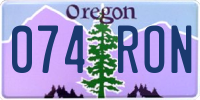 OR license plate 074RON