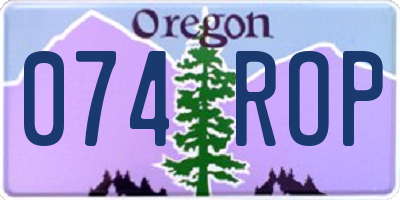 OR license plate 074ROP