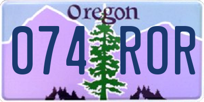 OR license plate 074ROR