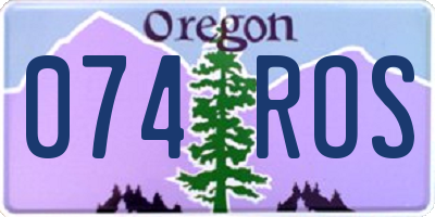 OR license plate 074ROS