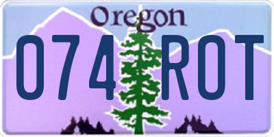 OR license plate 074ROT
