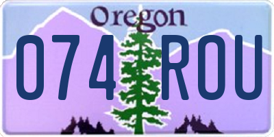 OR license plate 074ROU