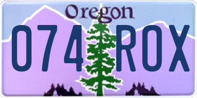 OR license plate 074ROX