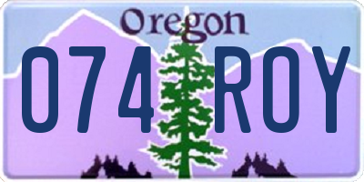 OR license plate 074ROY