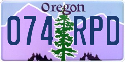 OR license plate 074RPD