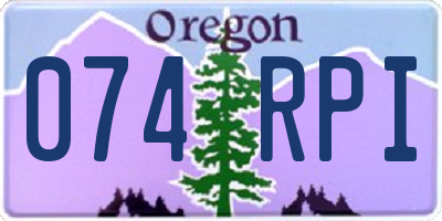 OR license plate 074RPI
