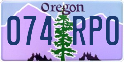 OR license plate 074RPO