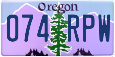 OR license plate 074RPW