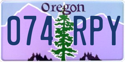 OR license plate 074RPY