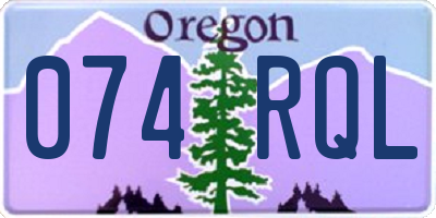 OR license plate 074RQL