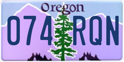 OR license plate 074RQN
