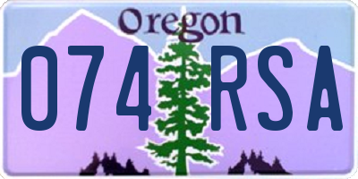 OR license plate 074RSA