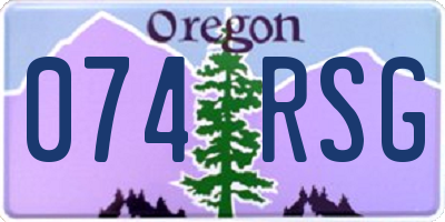 OR license plate 074RSG