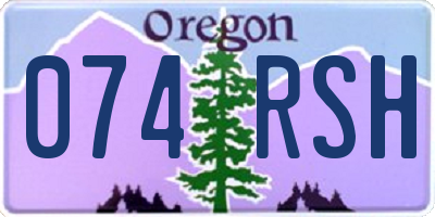 OR license plate 074RSH