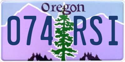 OR license plate 074RSI