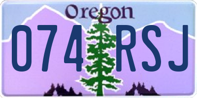 OR license plate 074RSJ