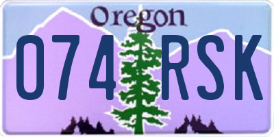 OR license plate 074RSK