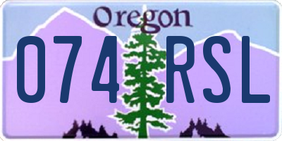 OR license plate 074RSL