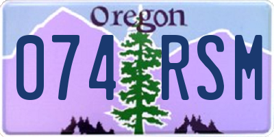 OR license plate 074RSM
