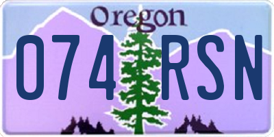 OR license plate 074RSN