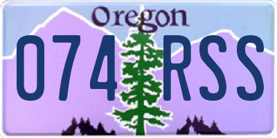 OR license plate 074RSS