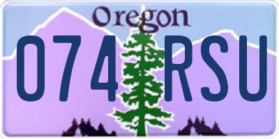 OR license plate 074RSU