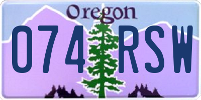 OR license plate 074RSW