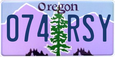 OR license plate 074RSY