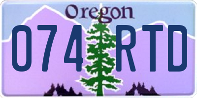OR license plate 074RTD