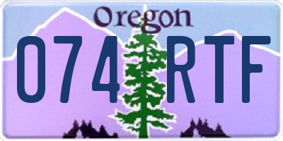 OR license plate 074RTF
