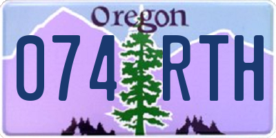 OR license plate 074RTH