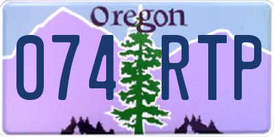 OR license plate 074RTP
