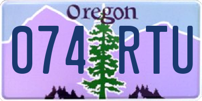 OR license plate 074RTU