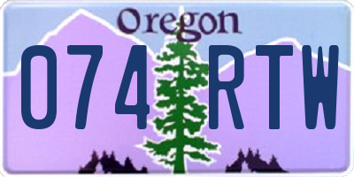OR license plate 074RTW