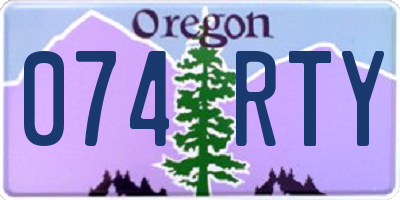 OR license plate 074RTY