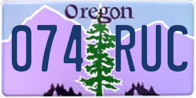 OR license plate 074RUC