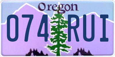 OR license plate 074RUI